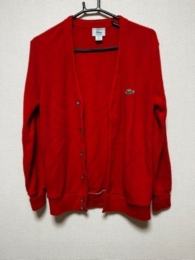 値下げ！LACOSTE ラコステ　カーディガン　赤　Mサイズ