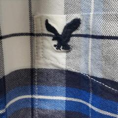 アメリカンイーグル　チェックシャツ　XSスリムフィット　綿100%　カンボジア製の画像