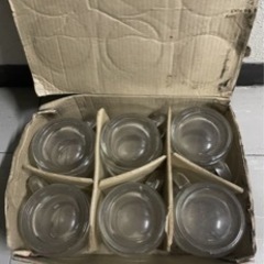 昭和レトロ　当時もの　アデリアグラス　6個セット　箱付きの画像