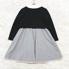 ショパン フォーマル ワンピース セレモニー 白襟 黒グレー 入園 入学120の画像