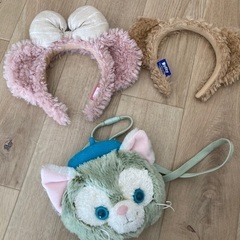 ディズニー　ダッフィ、シェリーメイ、ジェラトーニ　カチューシャ、ポーチ