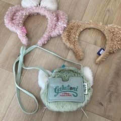 ディズニー　ダッフィ、シェリーメイ、ジェラトーニ　カチューシャ、ポーチの画像