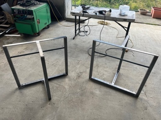 アイアン　テーブル　足　つやなしブラック　２つセット