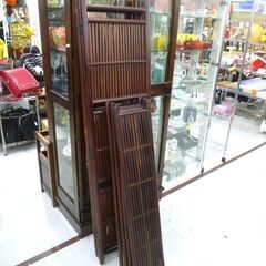 飾り棚 パーテーション 高さ約159.5cm 3連 棚板付き 木製 衝立 インテリア 什器 家具 苫小牧西店の画像