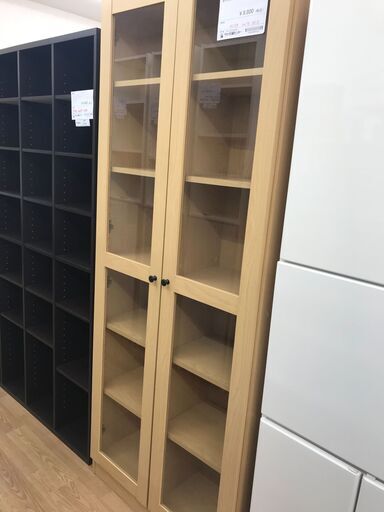 ★ジモティ割あり★  扉付き収納 ナチュラル H189×W76×D31 クリーニング済み KJ3777