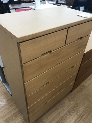 ★ジモティ割あり★  チェスト ナチュラル H124×W80×D45 クリーニング済み KJ3778