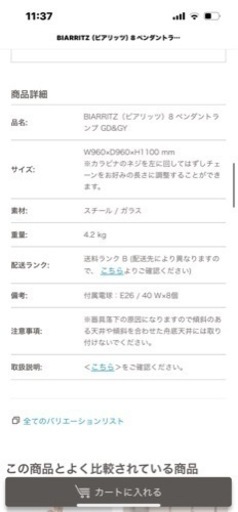 	BIARRITZ（ビアリッツ）8 ペンダントランプ GD&GY