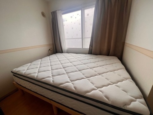 【取引中】すのこベッド＋ポケットコイルマットレス(ダブルベッド)厚み26cm