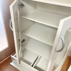 食器棚　オフホワイト　アイリスオーヤマの画像