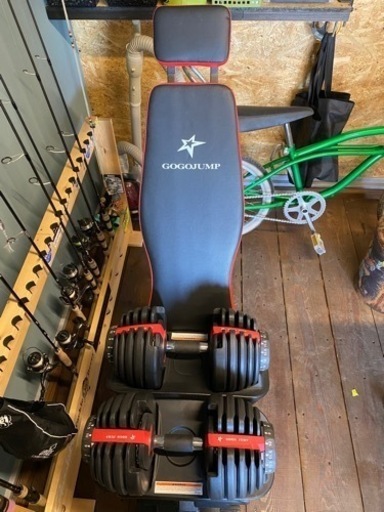 決まりました！可変ダンベル片手24キロ×2   ベンチ台セット