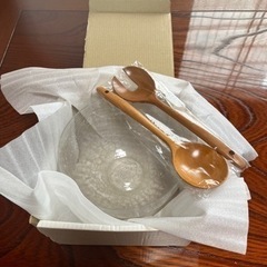 【お渡し予定の方が決まりました】たち吉　サラダボウル・木製サーバー付き　《未使用》の画像