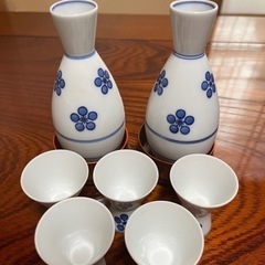白山陶器(波佐見焼) 徳利とお猪口セット　徳利袴付き　《未使用》　昭和レトロの画像