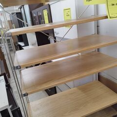 無印 無印良品 MUJI キッチンボード 食器棚 シェルフ ステンレスユニットシェルフ オーク材 カップボード 収納棚 北欧 幅約84cm おしゃれ クリーニング済 堺市 石津 【ジャングルジャングル石津店】の画像