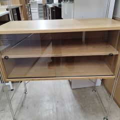 無印 無印良品 MUJI キッチンボード 食器棚 シェルフ ステンレスユニットシェルフ オーク材 カップボード 収納棚 北欧 幅約84cm おしゃれ クリーニング済 堺市 石津 【ジャングルジャングル石津店】の画像