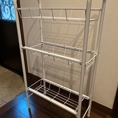コンパクト収納ラック　白色の画像