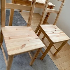 IKEA ダイニングテーブルセット パイン INGO IVAR JUSTINAの画像