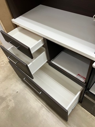 ジモティ来店特価!!　食器棚　マナベ　ホワイト　　J-1245 ジモティ来店特価!! 食器棚 マナベ ホワイト J-1245