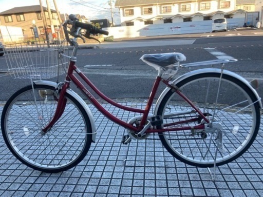 【26インチ自転車】6段変速付　前後タイヤ、サドル、前カゴ新品❗️若林自転車　浜大津店　SALE中❗️