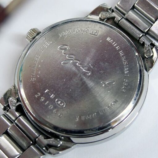動作品 agnes b. クオーツ式腕時計 V33J-0010 3針 デイデイト 24時間針 レディース 24年2月電池交換 アニエスベー 札幌市 清田区 平岡