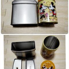 収納ケース6点セット 空箱 木箱 缶ケース 整理グッズ の画像