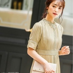 プリーツxレースウエスト結婚式ワンピースドレ ス ドリードール／...