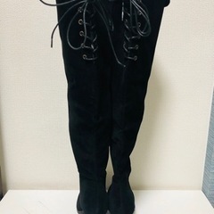 未使用レースアップ ニーハイブーツの画像