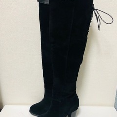 未使用レースアップ ニーハイブーツ