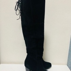 未使用レースアップ ニーハイブーツの画像
