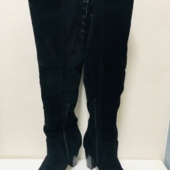 未使用レースアップ ニーハイブーツの画像