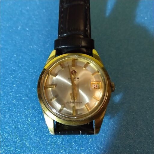 AT 良品 ラドー ゴールデンホース 30石 11674 シルバー文字盤 デイト