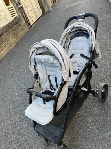 KATOJI2人乗りベビーカーjoieエヴァライトデュオ/レインカバー付