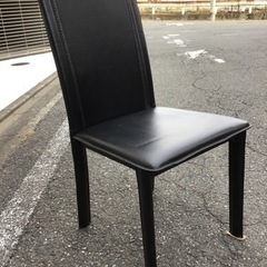 中古　革製　椅子　チェア　ブラック