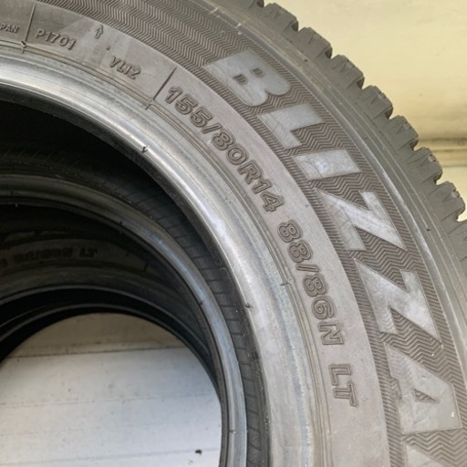 スタッドレス4本　ブリジストン　155／80R14 7分溝　2018年製