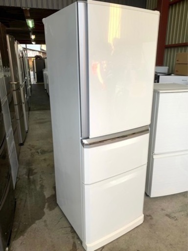 大阪限定配送★3か月保障付き★冷蔵庫★2014年★三菱★335L★MR-C34X-W★R-186