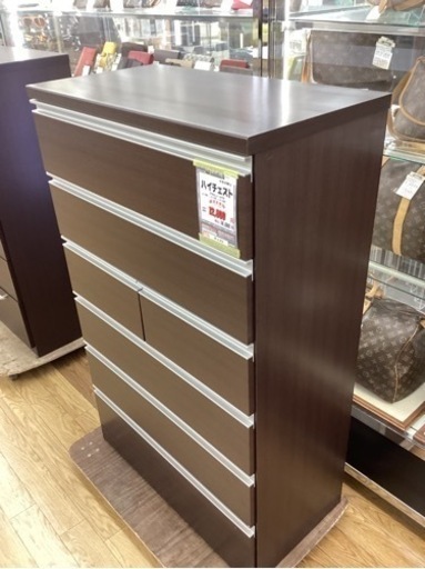 KL-6【新入荷　リサイクル品】ハイチェスト　ブラウン