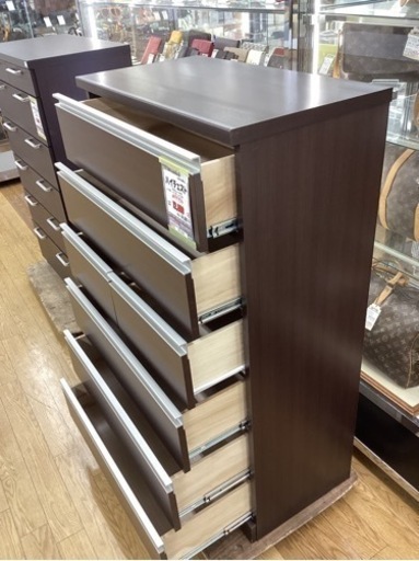 KL-6【新入荷　リサイクル品】ハイチェスト　ブラウン