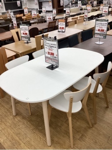 KL-9【新入荷　リサイクル品】IKEA ヴェードボー（テーブル）ノールドミーラ（チェア）ダイニング5点セット　白