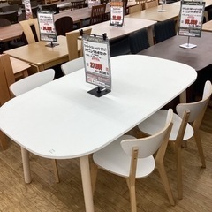 KL-9【新入荷　リサイクル品】IKEA ヴェードボー（テーブル）ノールドミーラ（チェア）ダイニング5点セット　白