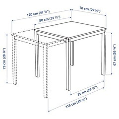 IKEA VANGSTA ヴァングスタ 伸長式テーブル、ホワイト，80/120x70cmの画像