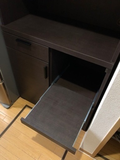 【最終値下げ】ルーナ80 日本製 食器棚 ブラウン レンジ台 キッチンボード