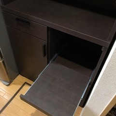 【最終値下げ】ルーナ80 日本製 食器棚 ブラウン レンジ台 キッチンボードの画像