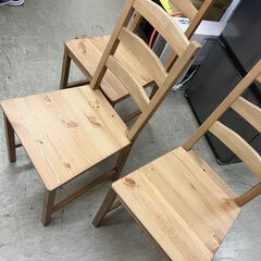 ①イケア IKEA ダイニングテーブルセット ダイニングテーブル4点セット ダイニング イス3脚 JOKKMOKK ヨックモック アンティーク風 アンティークステイン 木製 無垢材 北欧 おしゃれ クリーニング済 堺市 石津【ジャングルジャングルサカイ石津店】の画像