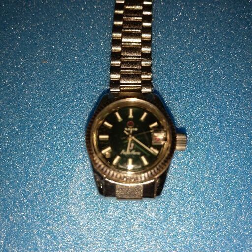 良品 オートマチック ラドー パープルホース 緑文字盤 デイト NMR レディース腕時計