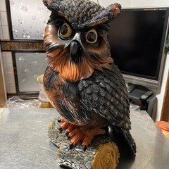 取引決まりましたフクロウの木彫り(置き物)