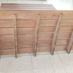 特別値引き★ジモティ割あり★  ベッドフレーム 茶 H76×D218×W160 クリーニング済み TJ3100