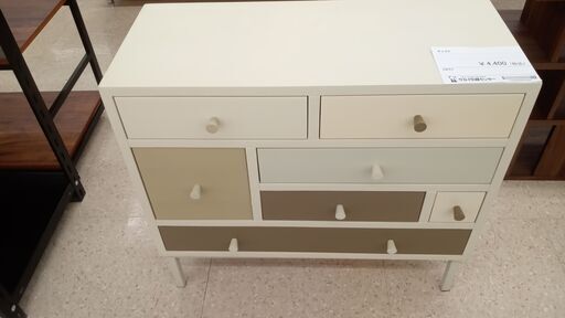 ★ジモティ割あり★  チェスト クリーム H62.5×D30×W70 クリーニング済み TJ3105