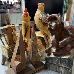 木彫りセット(置き物)の画像