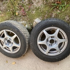 【決まりました】スタッドレスタイヤ155/80R13(アルミ13X5J +35mm100/114.3マルチ4H)　4本セット　ジャンク扱いの画像