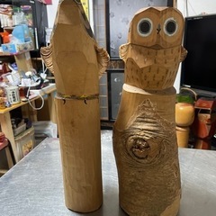 木彫り(鷲、フクロウ)セット