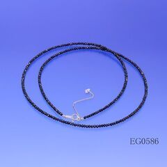 天然ブラックダイヤモンド ネックレス K18WG製 延長可能留め...
